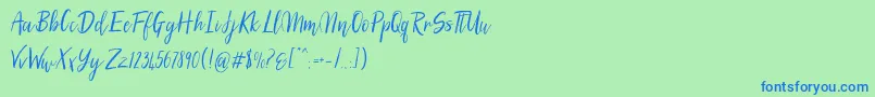 SilhouettoScript Font – Blue Fonts on Green Background
