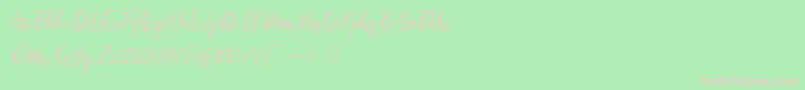 SilhouettoScript Font – Pink Fonts on Green Background