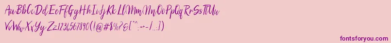 SilhouettoScript-Schriftart – Violette Schriften auf rosa Hintergrund