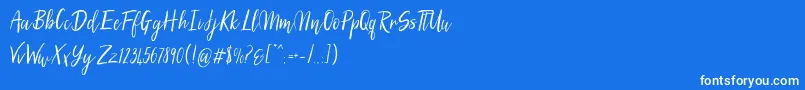 SilhouettoScript Font – White Fonts on Blue Background