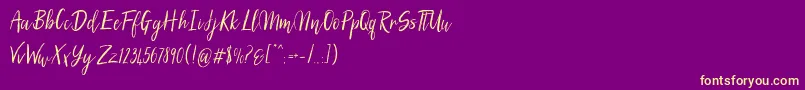 Police SilhouettoScript – polices jaunes sur fond violet