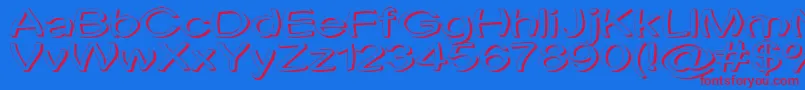 フォントUnitortred – 赤い文字の青い背景