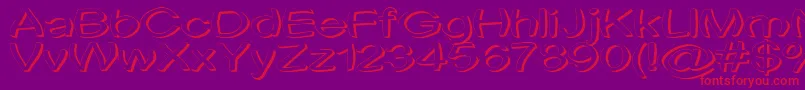 Unitortred-Schriftart – Rote Schriften auf violettem Hintergrund