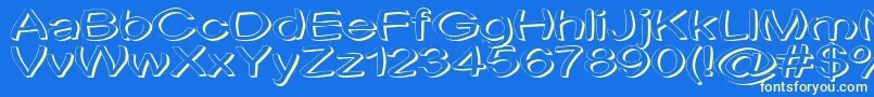 Unitortred Font – Yellow Fonts on Blue Background