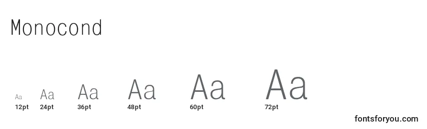Monocond Font Sizes