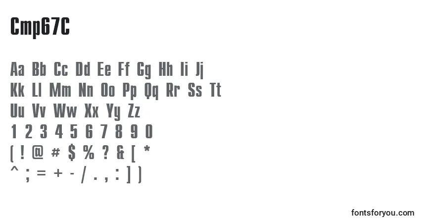A fonte Cmp67C – alfabeto, números, caracteres especiais