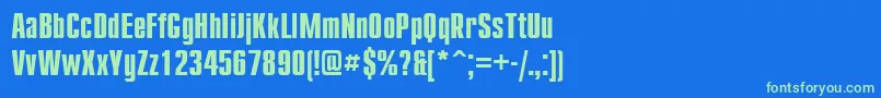 Cmp67C Font – Green Fonts on Blue Background