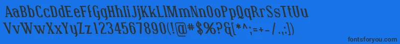 Шрифт CovingtonRevBoldItalic – чёрные шрифты на синем фоне