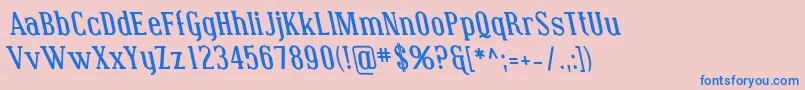 CovingtonRevBoldItalic Font – Blue Fonts on Pink Background