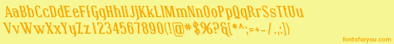 CovingtonRevBoldItalic Font – Orange Fonts on Yellow Background