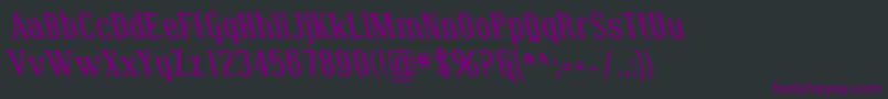 Czcionka CovingtonRevBoldItalic – fioletowe czcionki na czarnym tle