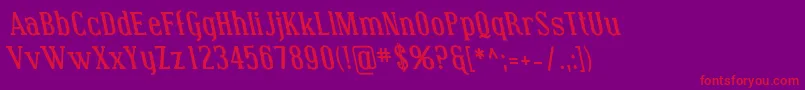 CovingtonRevBoldItalic Font – Red Fonts on Purple Background