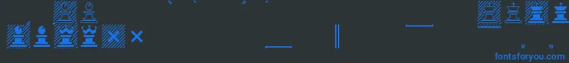 Шрифт ChessMarroquin – синие шрифты на чёрном фоне