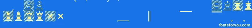 ChessMarroquin-Schriftart – Gelbe Schriften auf blauem Hintergrund