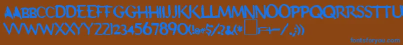 Schooldaze Font – Blue Fonts on Brown Background