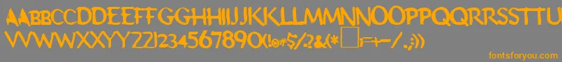 Schooldaze Font – Orange Fonts on Gray Background