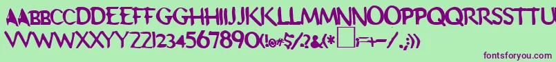 Schooldaze Font – Purple Fonts on Green Background