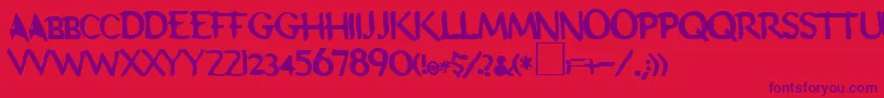 Schooldaze Font – Purple Fonts on Red Background