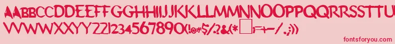 Schooldaze Font – Red Fonts on Pink Background