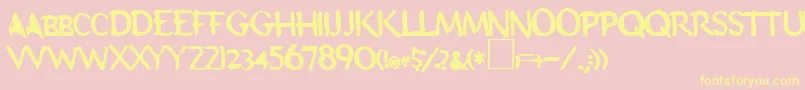 Schooldaze Font – Yellow Fonts on Pink Background