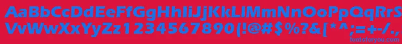 ItcerasstdBold-Schriftart – Blaue Schriften auf rotem Hintergrund