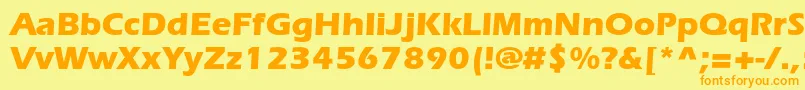 フォントItcerasstdBold – オレンジの文字が黄色の背景にあります。