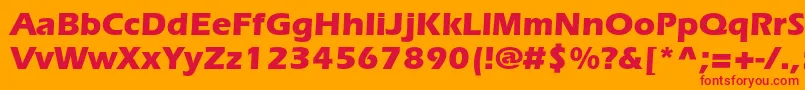 ItcerasstdBold-Schriftart – Rote Schriften auf orangefarbenem Hintergrund