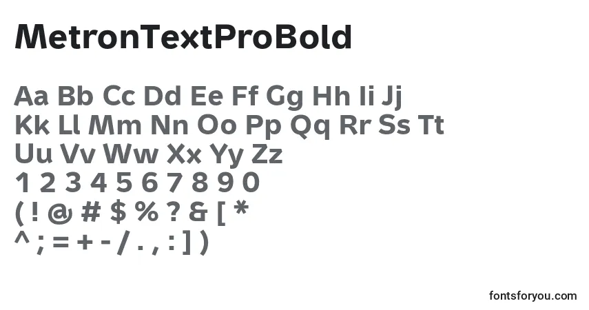 Fuente MetronTextProBold - alfabeto, números, caracteres especiales