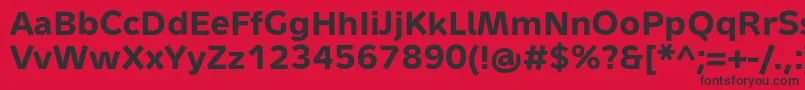 MetronTextProBold Font – Black Fonts on Red Background