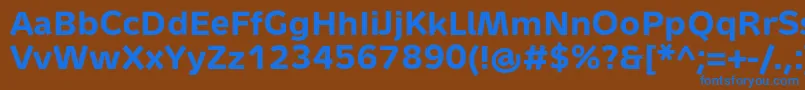 Czcionka MetronTextProBold – niebieskie czcionki na brązowym tle