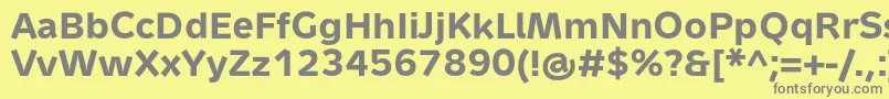 フォントMetronTextProBold – 黄色の背景に灰色の文字