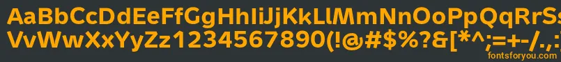 フォントMetronTextProBold – 黒い背景にオレンジの文字