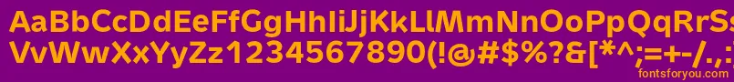 Czcionka MetronTextProBold – pomarańczowe czcionki na fioletowym tle