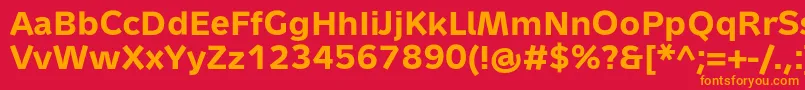 Fonte MetronTextProBold – fontes laranjas em um fundo vermelho