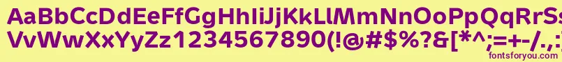 MetronTextProBold Font – Purple Fonts on Yellow Background