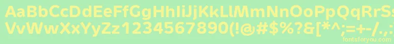 MetronTextProBold Font – Yellow Fonts on Green Background