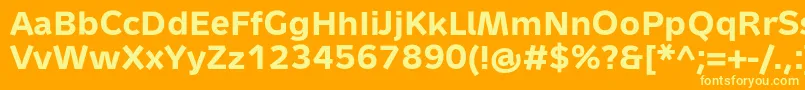 MetronTextProBold Font – Yellow Fonts on Orange Background