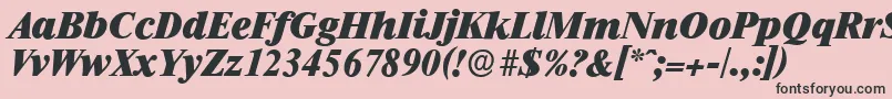 RiccioneserialHeavyItalic Font – Black Fonts on Pink Background