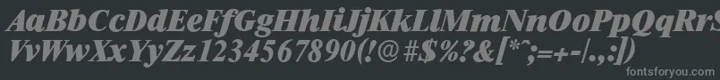 RiccioneserialHeavyItalic Font – Gray Fonts on Black Background