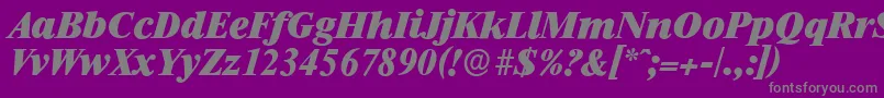 RiccioneserialHeavyItalic Font – Gray Fonts on Purple Background