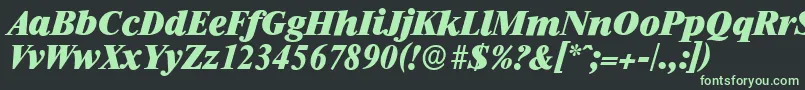RiccioneserialHeavyItalic Font – Green Fonts on Black Background
