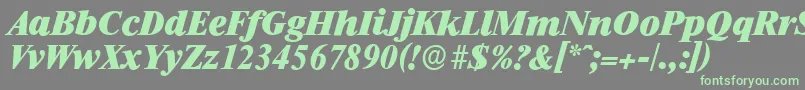 Weitere Informationen zur RiccioneserialHeavyItalic-Schriftart RiccioneserialHeavyItalic-Schriftart – Grüne Schriften auf grauem Hintergrund