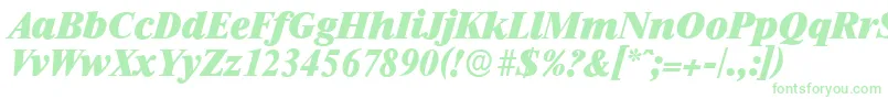 RiccioneserialHeavyItalic Font – Green Fonts on White Background