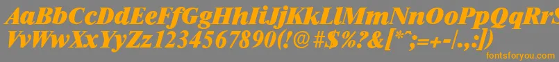 RiccioneserialHeavyItalic-Schriftart – Orangefarbene Schriften auf grauem Hintergrund
