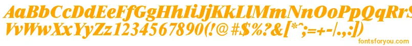 RiccioneserialHeavyItalic-Schriftart – Orangefarbene Schriften auf weißem Hintergrund
