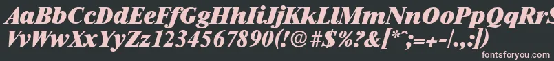 RiccioneserialHeavyItalic Font – Pink Fonts on Black Background