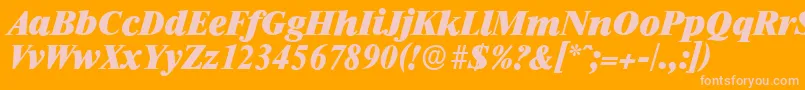 RiccioneserialHeavyItalic Font – Pink Fonts on Orange Background