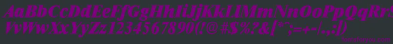 RiccioneserialHeavyItalic Font – Purple Fonts on Black Background