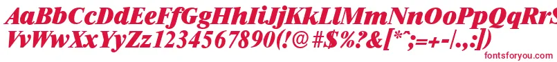 Шрифт RiccioneserialHeavyItalic – красные шрифты на белом фоне