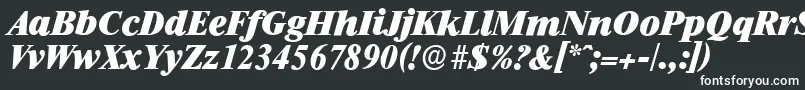 RiccioneserialHeavyItalic-fontti – valkoiset fontit mustalla taustalla